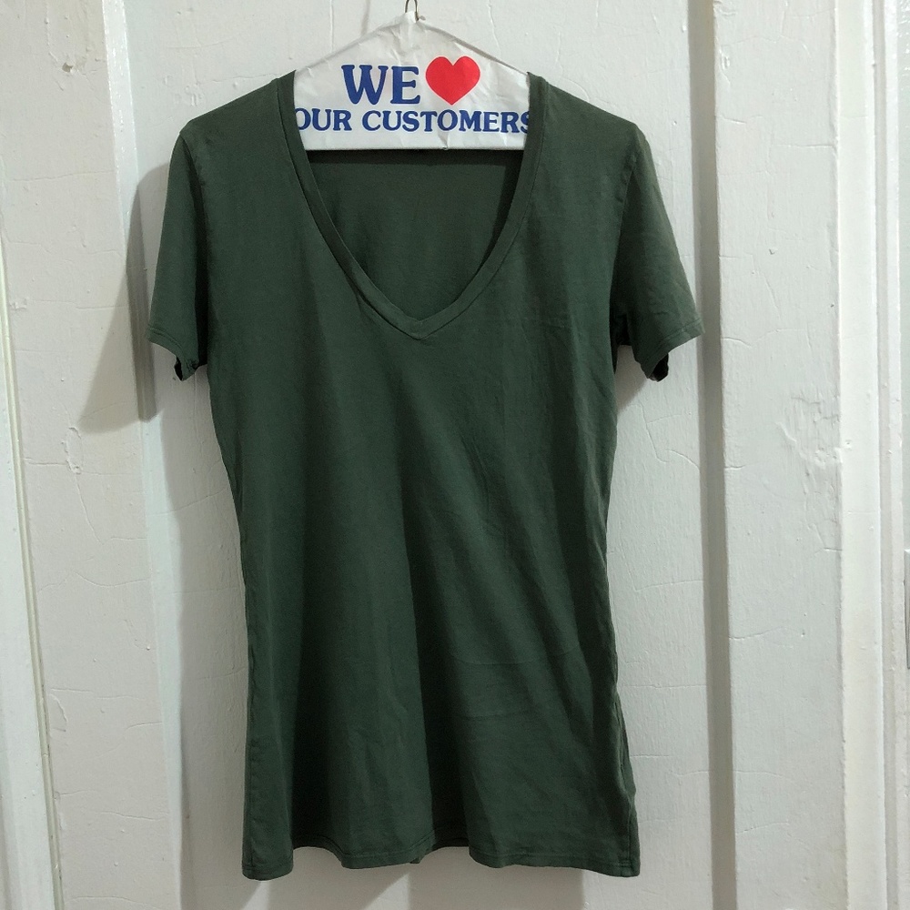 Medium green v-neck t-shirt